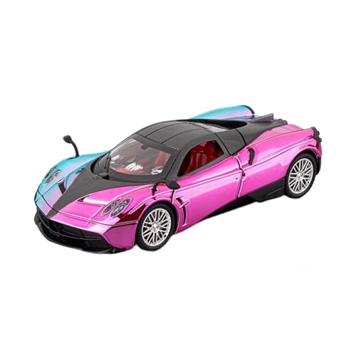 YLQERZ Modellauto Im Maßstab 1/24 Für Pagani Legierung Sportwagen Modell Galvanisierte Version Rosa Lila Pull Back Sound Und Licht Für Die Sammlung(Pink) von YLQERZ