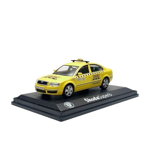 YLQERZ Modellauto Im Maßstab 1/43 Für Skoda Superb Taxi Legierung Souvenir Auto Modell Erwachsene Spielzeug Sammlung Dekoration Gelb Für Die Sammlung von YLQERZ