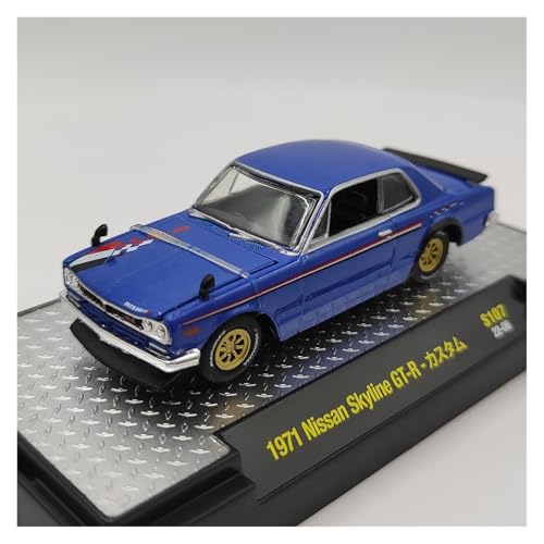 YLQERZ Modellauto Im Maßstab 1/64 Für GT-R Nissan 1974 Legierungsautomodellsammlung Ornament Souvenir (Blau) Für Die Sammlung von YLQERZ