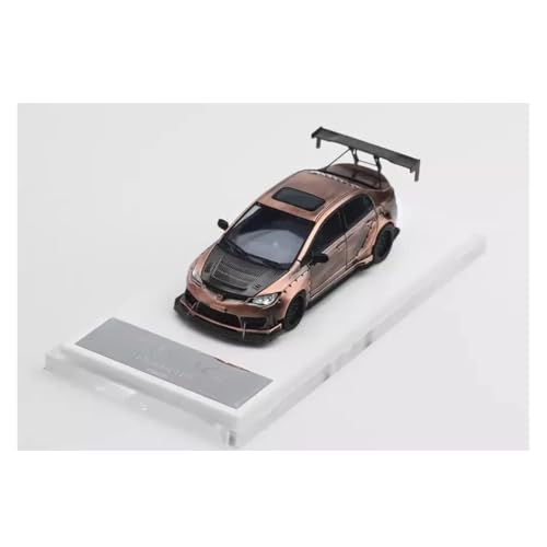 YLQERZ Modellauto Im Maßstab 1/64 Für Honda Civic Rose Gold/Bronze Diecast Modell Auto Metall Chassis Acryl Sammlung Display Für Die Sammlung(Bronze) von YLQERZ