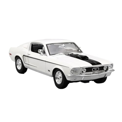 YLQERZ Modellauto Im Maßstab 1:18 Für Ford Mustang GT 1967 Oldtimermodell Simulation Legierung Automodell Sammlerornament Für Die Sammlung(White) von YLQERZ