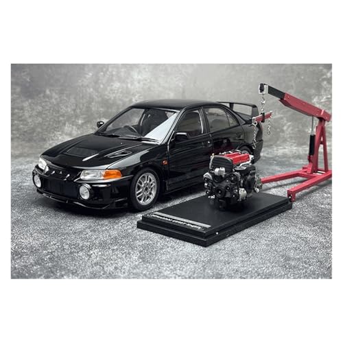 YLQERZ Modellauto Im Maßstab 1:18 Für Mitsubishi EVO 4. Generation Lancer IV Evolution Legierung Volle Offene Auto Modell Erwachsene Sammlung Für Die Sammlung(Black) von YLQERZ