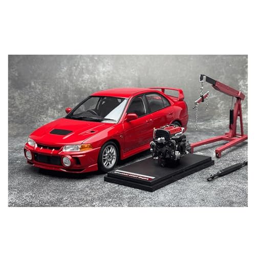 YLQERZ Modellauto Im Maßstab 1:18 Für Mitsubishi EVO 4. Generation Lancer IV Evolution Legierung Volle Offene Auto Modell Erwachsene Sammlung Für Die Sammlung(Red) von YLQERZ