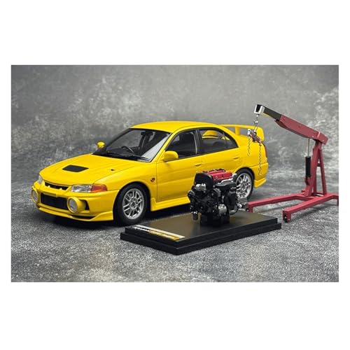 YLQERZ Modellauto Im Maßstab 1:18 Für Mitsubishi EVO 4. Generation Lancer IV Evolution Legierung Volle Offene Auto Modell Erwachsene Sammlung Für Die Sammlung(Yellow) von YLQERZ