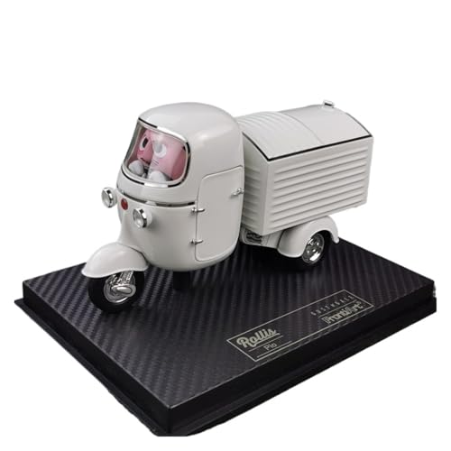 YLQERZ Modellauto Im Maßstab 1:24 Für Auto Trendy Spielen Nette Retro Nette Cartoon Modell Ornamente Blau Und Weiß DREI-rädern Für Die Sammlung von YLQERZ