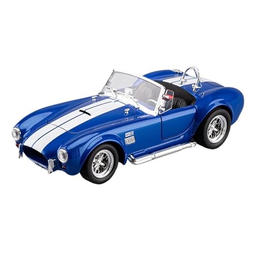 YLQERZ Modellauto Im Maßstab 1:24 Für Cobra Cabrio Sport Auto Sound Und Licht Pull Back Spielzeug Modell Ornamente Für Die Sammlung(Blue) von YLQERZ