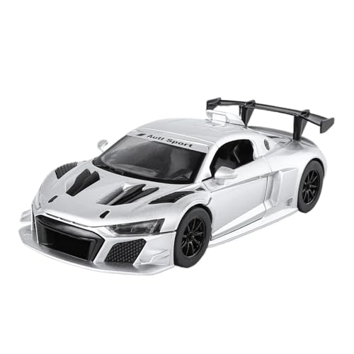 YLQERZ Modellauto Im Maßstab 1:24 Für Track Version R8-gt2 Sportwagen Sound Und Licht Pull Back Spielzeug Metallgussmodell Silber Für Die Sammlung von YLQERZ
