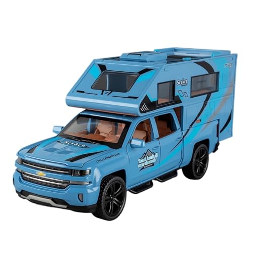 YLQERZ Modellauto Im Maßstab 1:32 Für Pickup Camper RV Mit Sound Und Licht Pull Back Spielzeug Auto Sammlung Modell Ornamente Für Die Sammlung(Blue) von YLQERZ