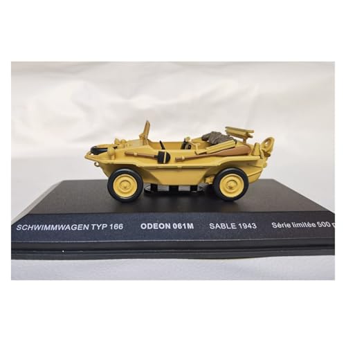 YLQERZ Modellauto Im Maßstab 1:43 Für VW SCHWIMMWAGEN TYP 166 1943 Amphibienfahrzeug Statische Metallornamente Modellauto (gelb) Für Die Sammlung von YLQERZ