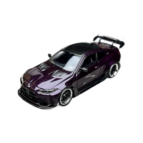 YLQERZ Modellauto Im Maßstab 1:64 Für BMW G82 M4 ADRO KÖRPER Breite Körper Legierung Auto Modell Lila Ornamente Für Die Sammlung von YLQERZ
