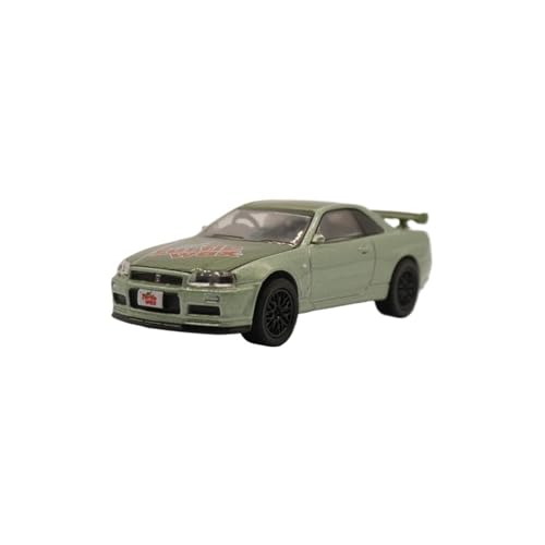 YLQERZ Modellauto Im Maßstab 1:64 Für Nissan Skyline GT-R (BNR34) 2000 Modell Geeignet Für Desktop-Figuren Für Dekorieren Von Home Car Office Für Die Sammlung von YLQERZ