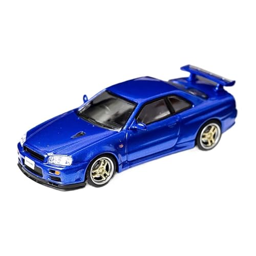YLQERZ Modellauto Im Maßstab 1:64 Für Nissan Skyline R34 V-SPEC Kleine Skala Metall Casting Ornamente Legierung Auto Modell Sammlung Für Die Sammlung(Blue 1) von YLQERZ