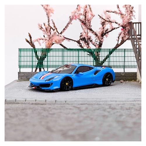 YLQERZ Modellauto Im Maßstab 1:64 Für Novitec 488 Pista Harz Auto Modell Sammlung Ornamente Kleine Maßstab Metall Szene Dekoration Für Die Sammlung(Blue) von YLQERZ