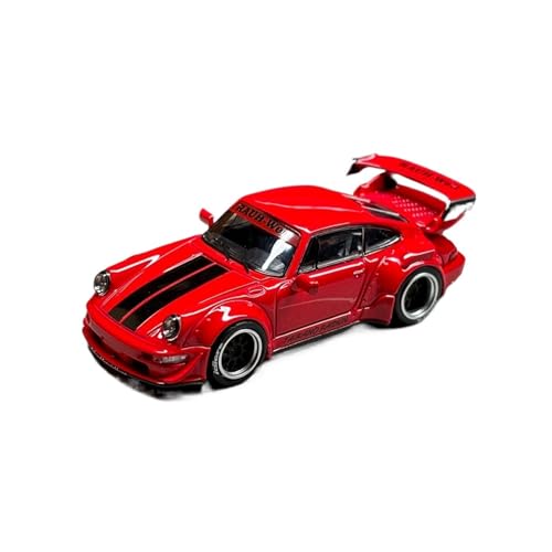 YLQERZ Modellauto Im Maßstab 1:64 Für Porsche RWB 964 GT Heckflügel Breitbau Silber Statische Legierung Druckguss Automodell Für Die Sammlung(Red) von YLQERZ