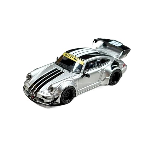 YLQERZ Modellauto Im Maßstab 1:64 Für Porsche RWB 964 GT Heckflügel Breitbau Silber Statische Legierung Druckguss Automodell Für Die Sammlung(Silver) von YLQERZ