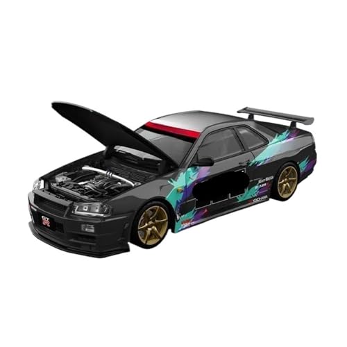 YLQERZ Modellauto Im Maßstab 1:64 Für R34 Öffnende Deckel Malerei Legierung Auto Modell Display Fahrzeug Modell Hobby Sammlung Für Die Sammlung(Black 2) von YLQERZ