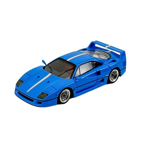 YLQERZ Modellauto Im Maßstab 1:64 Für Tänzelndes Pferd F40 Chrom Illusion Blau Harz Auto Modell Sammeln Ornament Blau Streifen Für Die Sammlung(Blue1) von YLQERZ