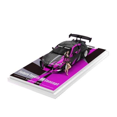 YLQERZ Modellauto Im Maßstab 1:64 Für Toyot 86 Schwarz Lila Wide Body Diecast Modell Auto Metall Display Sammlung Modell Ornamente Für Die Sammlung von YLQERZ