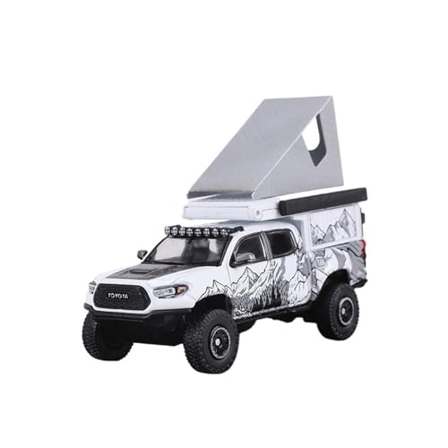 YLQERZ Modellauto Im Maßstab 1:64 Für Toyota Tacoma Off-Road Camping Edition Legierung Auto Modell Sammlung Mit Display Stand Für Die Sammlung(White Pulling) von YLQERZ