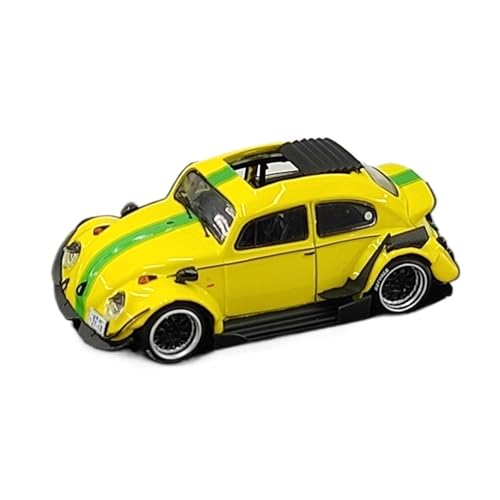 YLQERZ Modellauto Im Maßstab 1:64 Für Volkswagen Käfer RWB Beetle Gelb Schiebedach Legierung Auto Modell Erwachsene Gedenk Edition Für Die Sammlung(Yellow) von YLQERZ