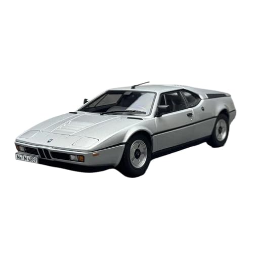 YLQERZ Modellauto Im Maßstab Druckguss-Modell Im Maßstab 1:18 Für BMW M1 1980 Sportwagen Legierung Sammlerstück Display (Silber) Für Die Sammlung von YLQERZ