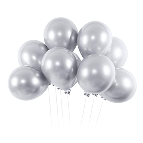 50 Stück Luftballons Silber, YLSCI Luftballons, Luftballons Geburtstag, 12 Zoll(30cm), Metallic Gold Luftballons Set, Helium Luftballons, Geburtstagsdeko von YLSCI