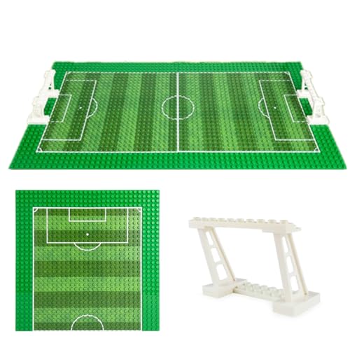 YLtremker Fußball-Arena Baustein mit Grundplatte und Fußballtor, 2 Stück Turnhalle Fußballplatz Minifiguren Zubehör bausteine von YLtremker