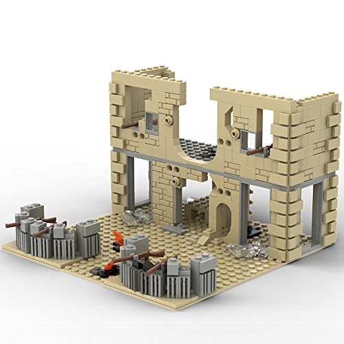 YLtremker Militär Festung Bausteine mit Gewehr Waffen, 544 Teile WW2 Militär Kriegsszene Schlachtruinen Architektur Bunker Modell Bausatz Spielzeug von YLtremker