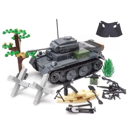 YLtremker WW2 Deutsche Armee Militär Lynx Panzer Bausteine mit Mini Figur und Waffenteil, 546 Stück Militärischer Panzer Modellbausatz Soldaten Waffen Spielzeug von YLtremker