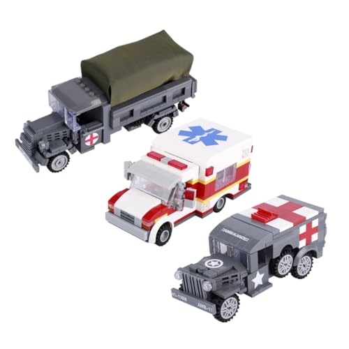 YLtremker WW2 Militär Krankenwagen Bausteine, Deutsche US Militärischer Krankenwagen LKW Modellbausatz Spielzeug(Typ B) von YLtremker