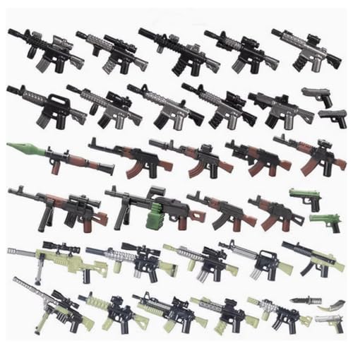 YLtremker 36 Teile WW2 Militär Waffen Kit Baustein Militär Minifiguren Soldaten Waffen Klemmbausteine Soldaten Ausrüstung Zubehör Bausatz von YLtremker