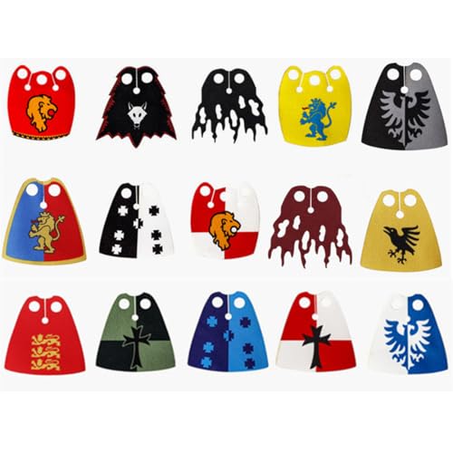 YLtremker Custom Mittelalterliche Waffen Pack Modell Figuren Soldat Mantel Cape Bausteine, 15 Stück Medieval Soldat Umhang Zubehör Spielzeug für Minifiguren YLtremker Custom Mittelalterliche Waffen Pack Modell Figuren Soldat Mantel Cape Bausteine, 15 Stück Medieval Soldat Umhang Zubehör Spielzeug für Minifiguren von YLtremker