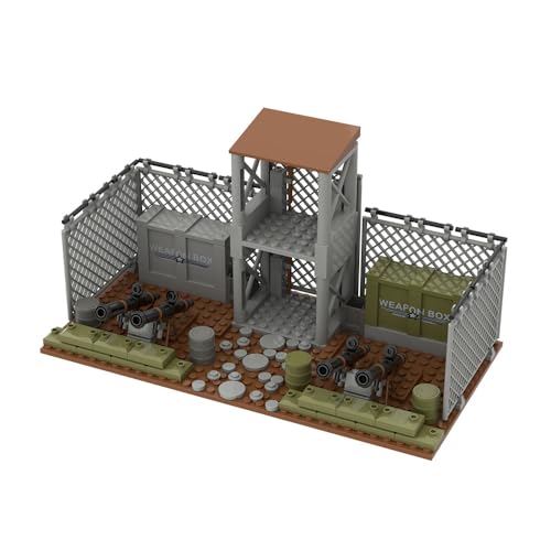 YLtremker Militär Gefechtsstand Bausteine mit Waffen, 140 Teile WW2 Militär Kriegsszene Sandsack Wachturm Stützpunkte Architektur Modell Bausatz Spielzeug von YLtremker