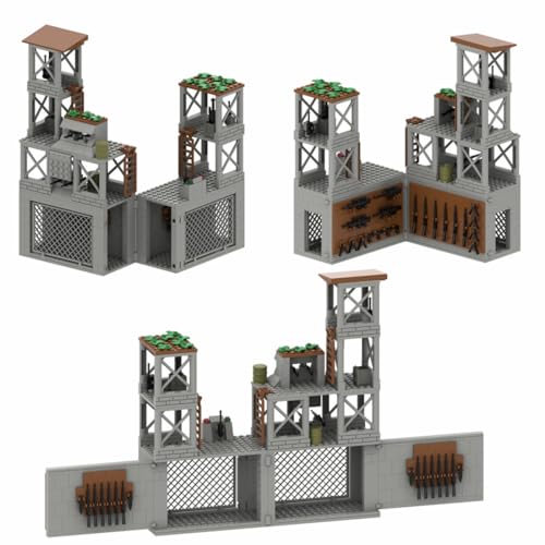 YLtremker Militärische Basen Szene Bausatz, 600+Pcs WW2 Militär Fort Wachturm Modell Soldaten Waffen Zubehör Bausatz YLtremker Militärische Basen Szene Bausatz, 600+Pcs WW2 Militär Fort Wachturm Modell Soldaten Waffen Zubehör Bausatz von YLtremker