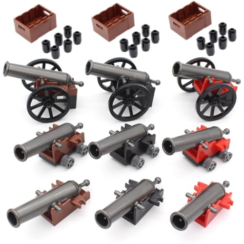 YLtremker Militärische Waffen Kanone Set Bausteine für Minifiguren, Militär Aartillerie Waffe Set Rüstung Kanone Modell Waffensatz von YLtremker
