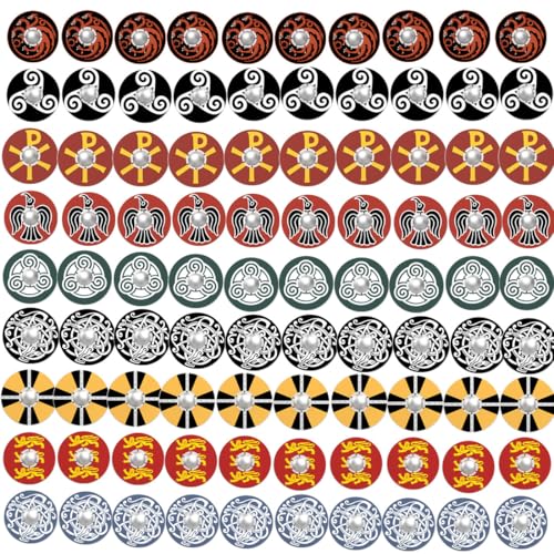 YLtremker Mittelalterliche Waffen Schilde Bausteine, 90 Stück Custom Medieval Krieg Rüstung Schilde Pack Modell Spielzeug für Minifiguren von YLtremker