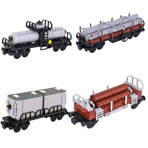 YLtremker Retro Dampflokomotive Zug Bausteine Frachtcontainer Güterzug Personenzug Modell Bausteine Spielzeug (Güterzug) von YLtremker