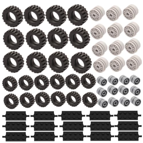 YLtremker Technik Räder Ersatzteile Set, 36 Teile Technik Reifen und Achs-Set Klemmbausteine Bausatz 30157 42610 92409 von YLtremker