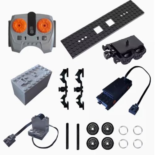 YLtremker Technik Zug Power Functions Set Fernbedienung Motor Batteriebox Kit,Zug Refit Eisenbahn Schienen Zubehör Klemmbausteine von YLtremker