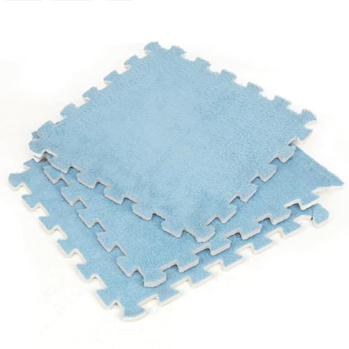 YMXBHN 16 Stück Plüsch Puzzle-Schaumstoff-Bodenmatte,30 cm Große Quadratische Ineinandergreifende Teppichfliesen, Weiche Eva-Schaumstoff-Puzzle-Spielmatten,Blau YMXBHN 16 Stück Plüsch Puzzle-Schaumstoff-Bodenmatte,30 cm Große Quadratische Ineinandergreifende Teppichfliesen, Weiche Eva-Schaumstoff-Puzzle-Spielmatten,Blau von YMXBHN