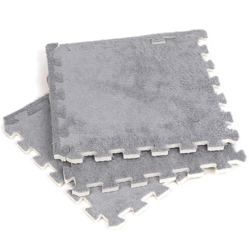 YMXBHN 16 Stück Plüsch Puzzle-Schaumstoff-Bodenmatte,30 cm Große Quadratische Ineinandergreifende Teppichfliesen, Weiche Eva-Schaumstoff-Puzzle-Spielmatten,Grau YMXBHN 16 Stück Plüsch Puzzle-Schaumstoff-Bodenmatte,30 cm Große Quadratische Ineinandergreifende Teppichfliesen, Weiche Eva-Schaumstoff-Puzzle-Spielmatten,Grau von YMXBHN
