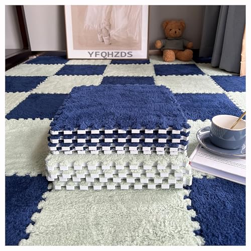 YMXBHN Plüschschaumstoff-Bodenmatte,30 Stück Quadratische Puzzleteppiche Ineinandergreifende Schaumstofffliesen,Flauschige Teppichfliesen,Weiche Puzzle-Spielma(Size:60x60x1cm,Color:Grün + Marineblau) YMXBHN Plüschschaumstoff-Bodenmatte,30 Stück Quadratische Puzzleteppiche Ineinandergreifende Schaumstofffliesen,Flauschige Teppichfliesen,Weiche Puzzle-Spielma(Size:60x60x1cm,Color:Grün + Marineblau) von YMXBHN