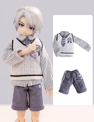 YMY23 YMY25 OB22 OB24 Puppenkleidung Hemd Krawatte Weste Jungen Uniform Set Puppenkörper Kleidung Blythe (Curry) von YMY DOLL