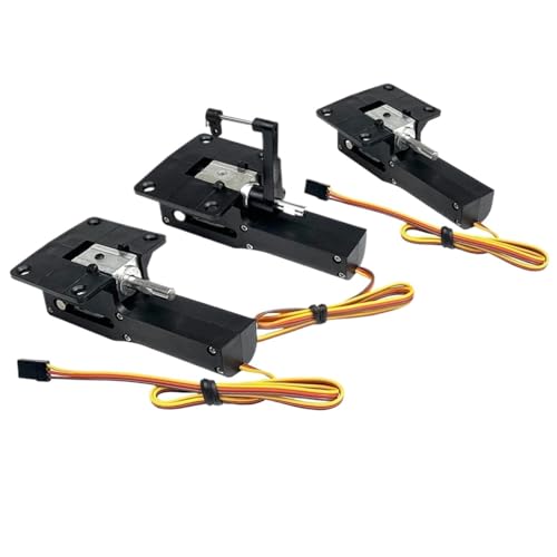 YNKJFOD Servoloses Einziehfahrwerk for RC-Flugzeuge, 8 Kg Nase/Hauptfahrwerk, 7,4 V, 20,6 Kg Tragkraft(3PCS Bundle) von YNKJFOD