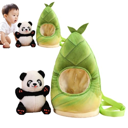 YNPQTDS Gefüllter Panda -Spielzeug, Panda Plüschspielzeug - Mehrzweck -Cartoon Plüschspielzeug | Weiche Tierpuppe, süße Kinder -Rucksack für Schlafzimmer, Wohnzimmer, Zuhause, Arbeit von YNPQTDS