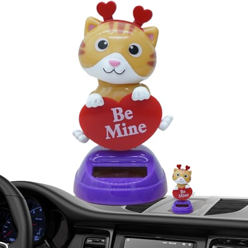 YNPQTDS Solar Tanzendes Tier 11 X 5 cm Solar-Wackelkopfspielzeug ABS Armaturenbrettfiguren Fürs Auto Valentinstag-Schreibtisch-Ornament Heimdekoration Für Fenster Armaturenbrett Dekoration von YNPQTDS
