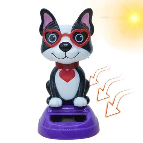 YNPQTDS Solar Tanzendes Tier 11 X 5 cm Solar-Wackelkopfspielzeug ABS Armaturenbrettfiguren Fürs Auto Valentinstag-Schreibtisch-Ornament Heimdekoration Für Fenster Armaturenbrett Dekoration von YNPQTDS
