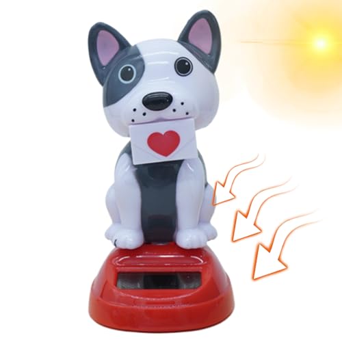 YNPQTDS Solar Tanzendes Tier 11 X 5 cm Solar-Wackelkopfspielzeug ABS Armaturenbrettfiguren Fürs Auto Valentinstag-Schreibtisch-Ornament Heimdekoration Für Fenster Armaturenbrett Dekoration von YNPQTDS