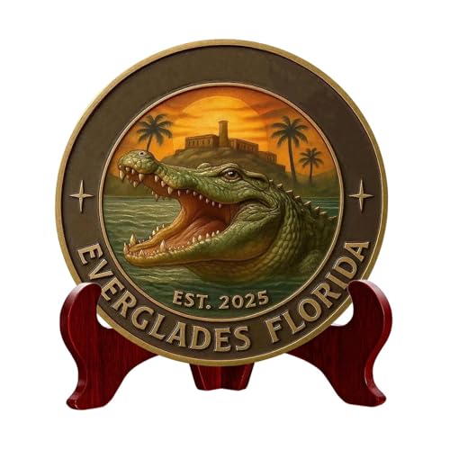YNPQTDS Vintage Münze - Alligator Münze Humorvoll - Kunst Dekoration Meeresdeko Für Sammler Und Floridaliebhaber von YNPQTDS