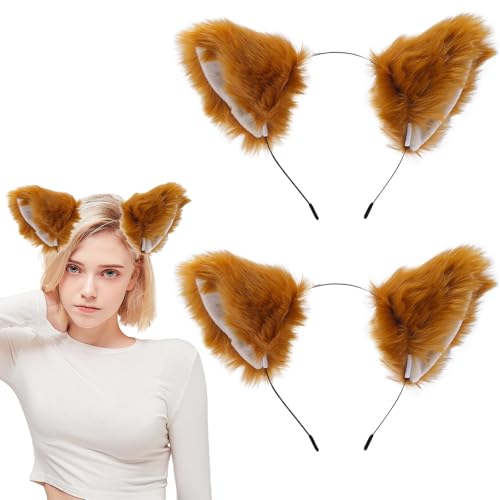 YNR Fuchs Kostüm Stirnband mit Ohren 2 Stück Orange Pelz für Fasching Cosplay Halloween YNR Fuchs Kostüm Stirnband mit Ohren 2 Stück Orange Pelz für Fasching Cosplay Halloween von YNR